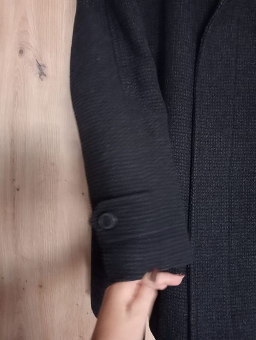 wełniany popielaty płaszcz L 176