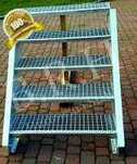 Metalowe schody zewnętrzne ocynk 5 Stopni H 70-105cm bez poręczy