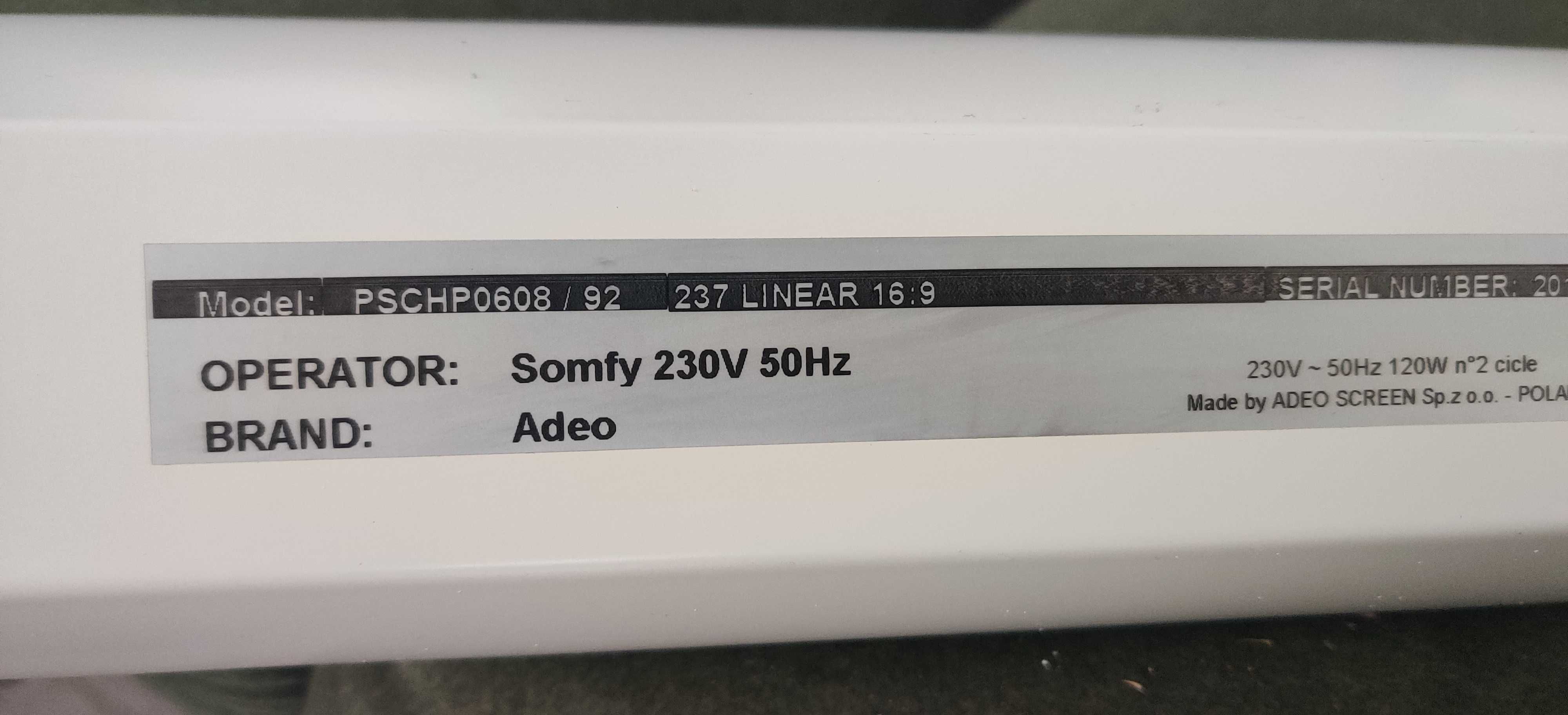 Ekran elektryczny Adeo 16:9 regulowany! Sterowany wifi, aplikacja!