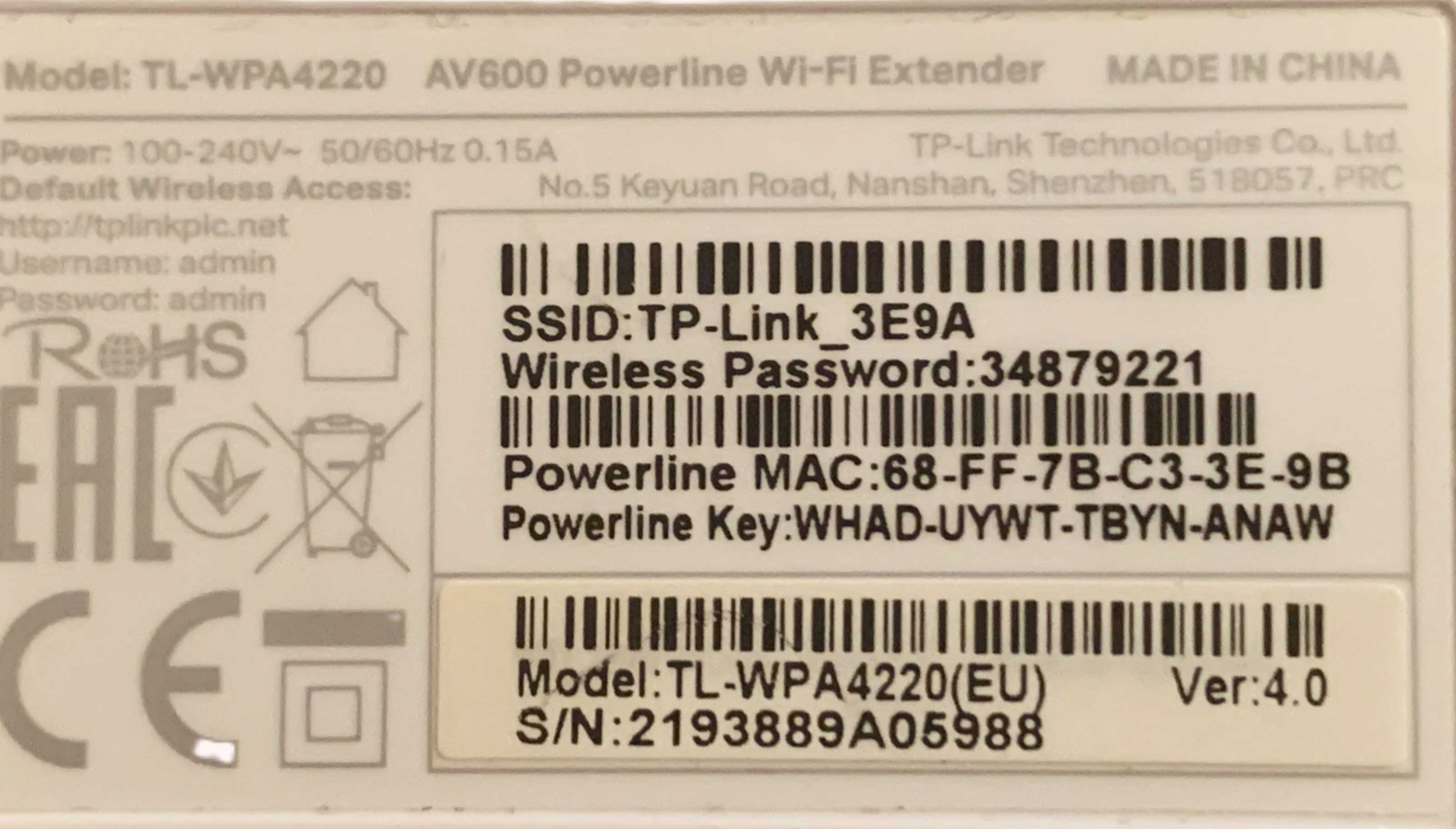 Zestaw transmiterów sieci i Wi-Fi AV600 TP-Link  TL-WPA4220 KIT