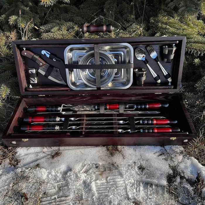 Пруміум подарунок для чоловіків, Набір шампурів у кейсі, Шампура!!