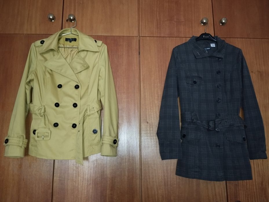 Parkas amarela e xadrez, médio, novas
