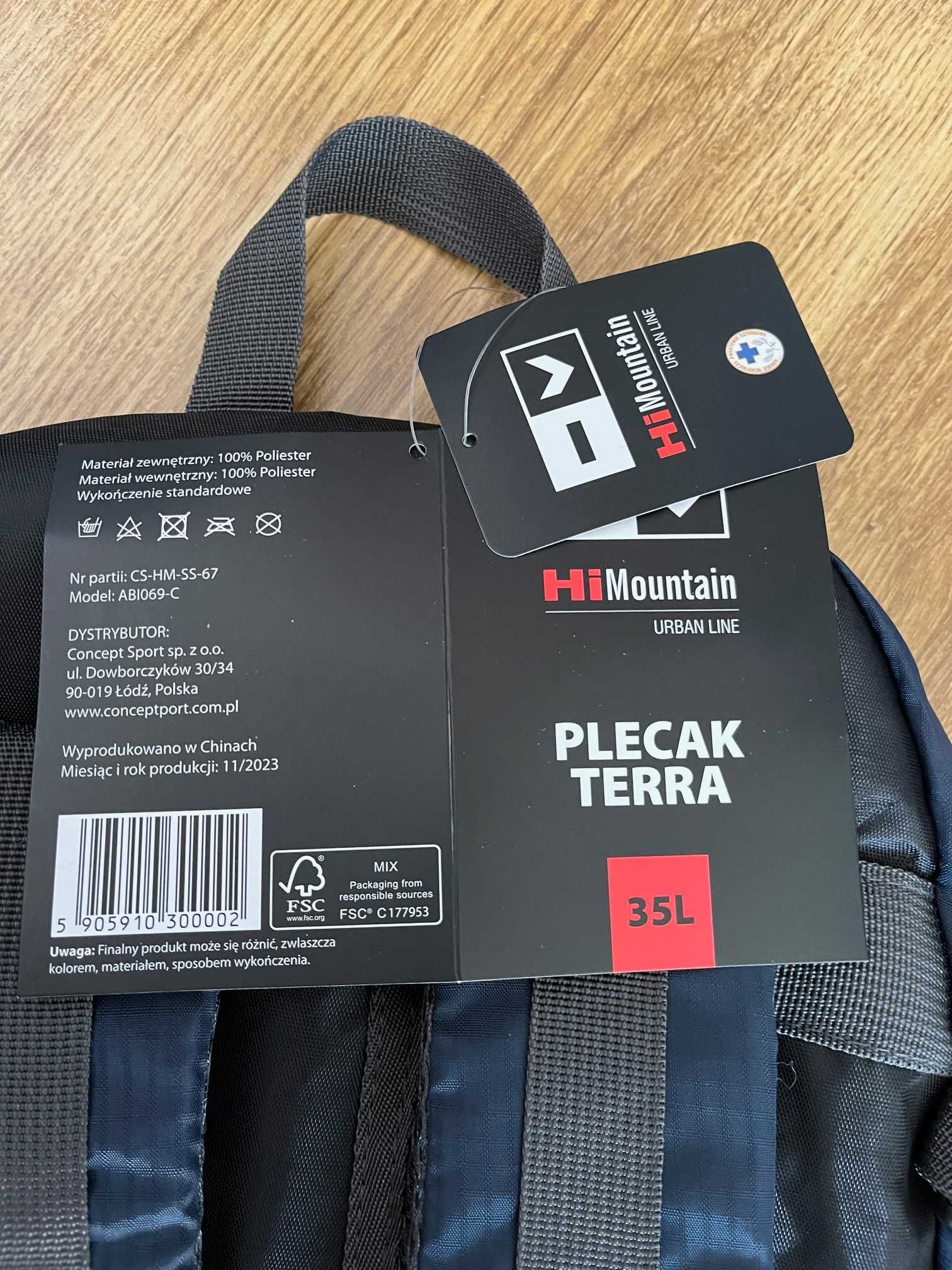 Plecak Terra HiMountain - Urban Line - 35 l - nowy