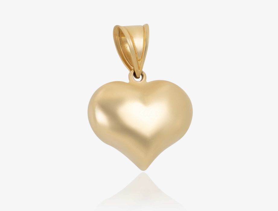 Złota zawieszka duże serce 585, wisiorek złoty serce, zawieszka złoto