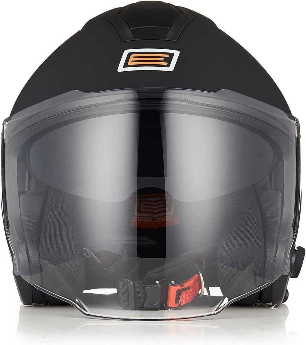Kask PALIO Otwarty Jet z BLUETOOTH Zintegr INTERCOM BT Czarny Mat L