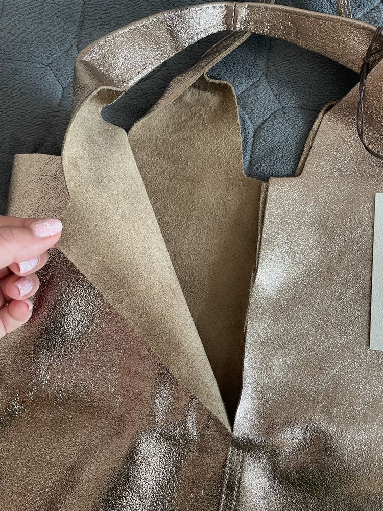 Сумка шопер натуральна шкіра Італія шкіряна сумка