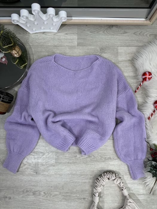 Светр кід мохер , Італія, ліловий колір, теплющий, one size