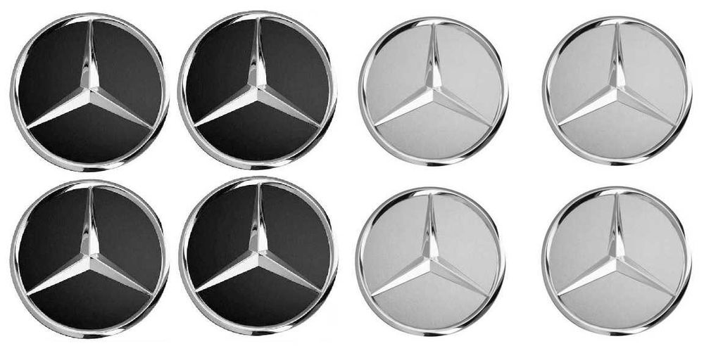 Dekielki Kapsle Do Felg MERCEDES AMG 75MM 4szt Srebrny lub Czarny