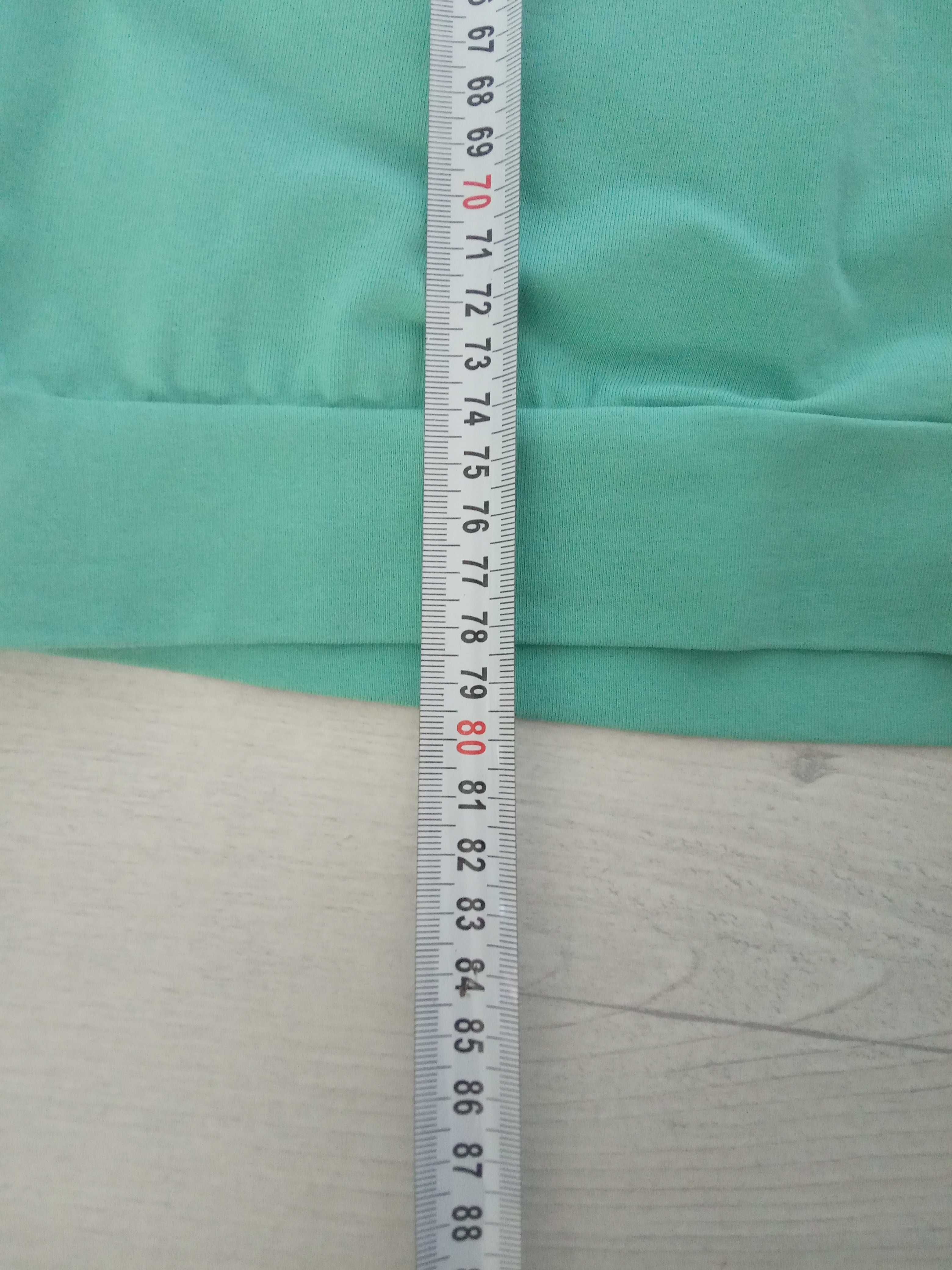 Mini sukienka tunika miętowa z dżetami 36/38 dopasowana elastyczna