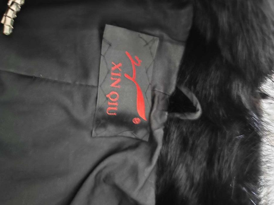 Casaco de pele de vison preto chique S-M