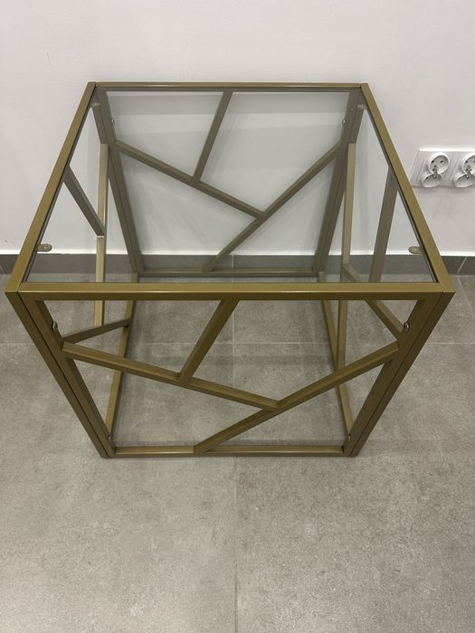 Zloty stolik kawowy szklany stolik kawowy