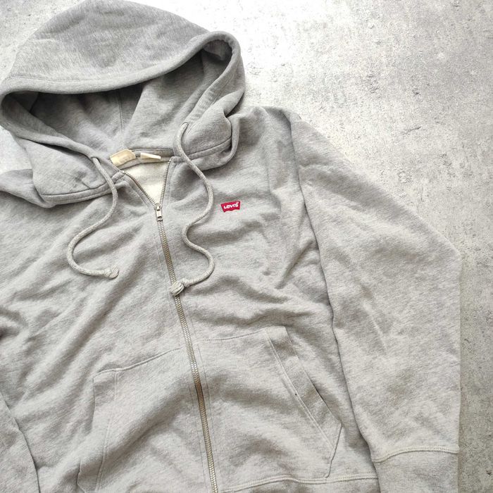DAMSKA Bluza PREMIUM Szara Suwak z Kapturem Levis Klasyczna Hoodie