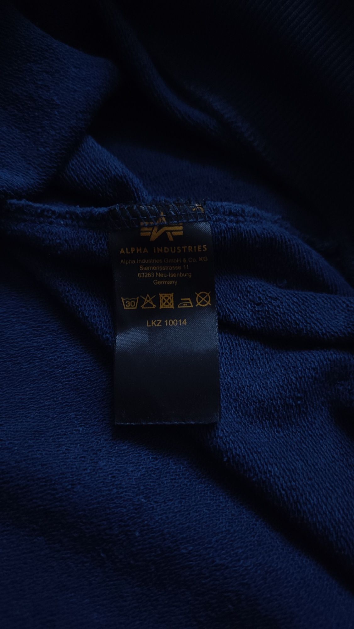 Світшот Alpha Industries navy на лампасах (Розмір L)