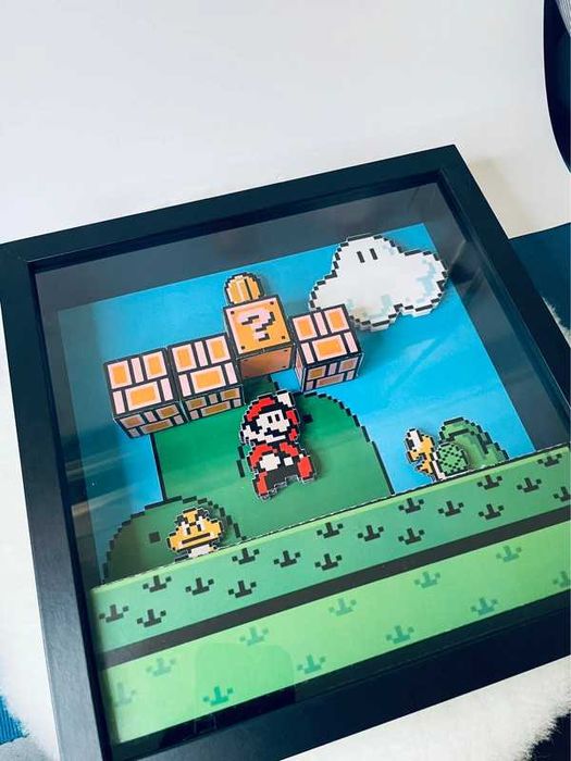 Quadro Diorama Super Mario 32 bits