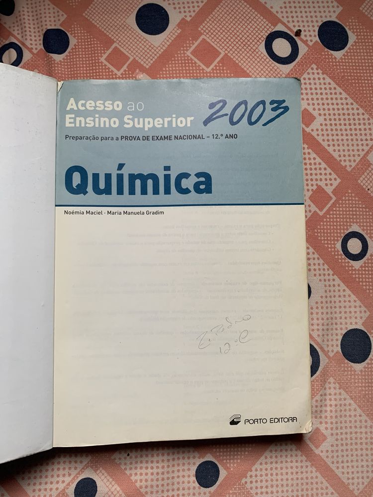 “Acesso ao Ensino Superior Química” 2003