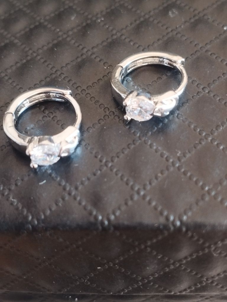Серьги серебро Zirconium 10 mm