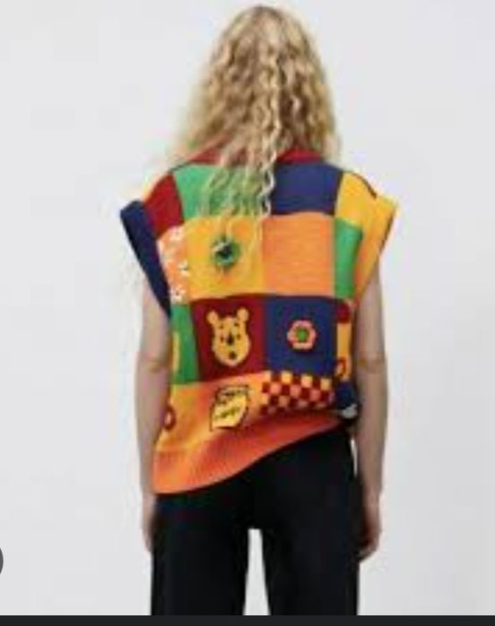 Zara в'язаний жилет М, безрукавка тепла L, Disney светр