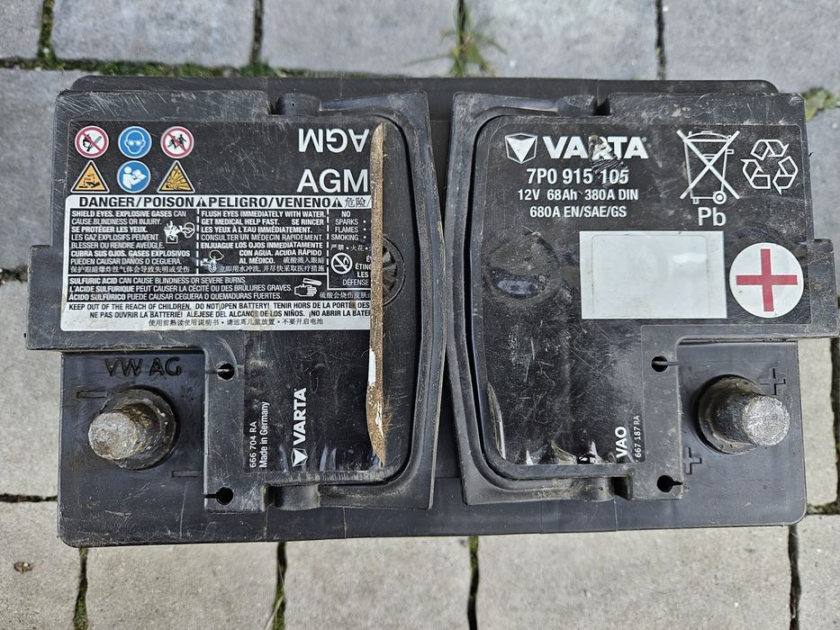 Akumulator AGM Varta 68AH 380A 95% pojemności. Start-Stop