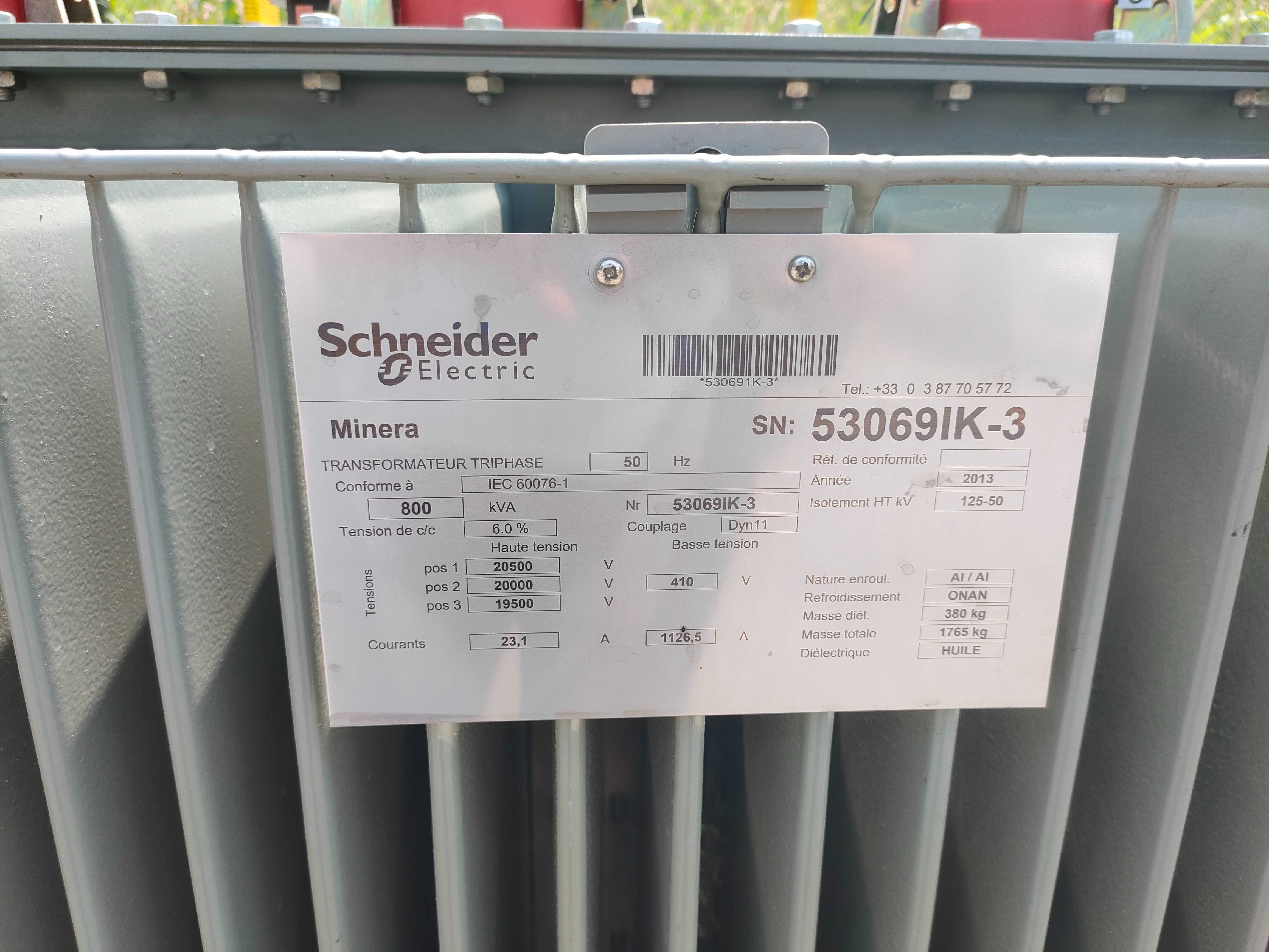 Transformator olejowy 800kVA 20/0,41kV