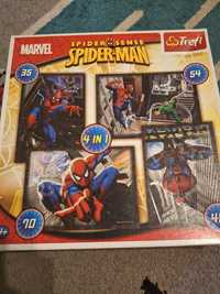 Puzzle spiderman 4 obrazki w sumie 207el dla 4 latka