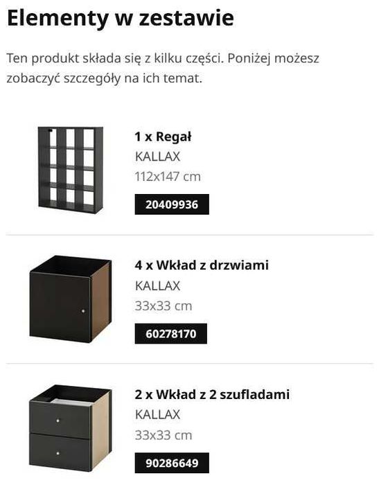 Regał IKEA KALLAX 6 wnęk czarnybrąz –idealny stan, elegancki i pojemny