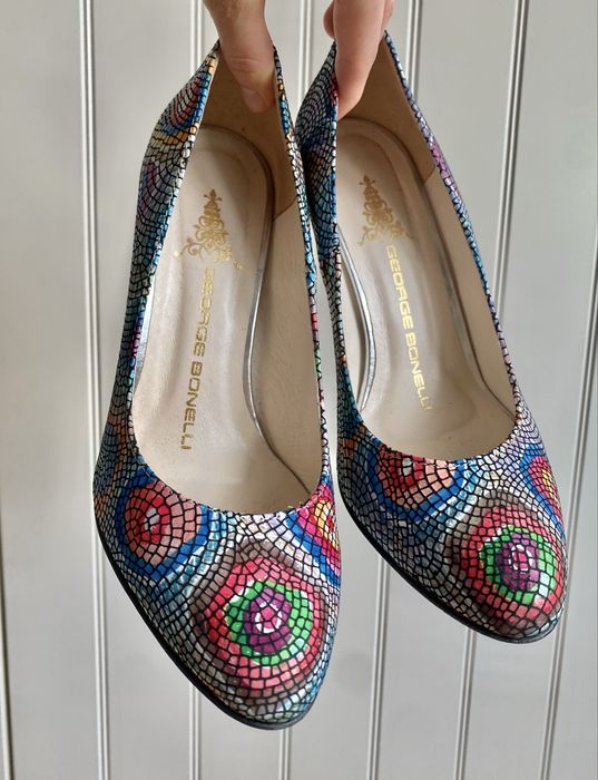 Czółenka szpilki obcasy 38 George Bonelli kolorowe