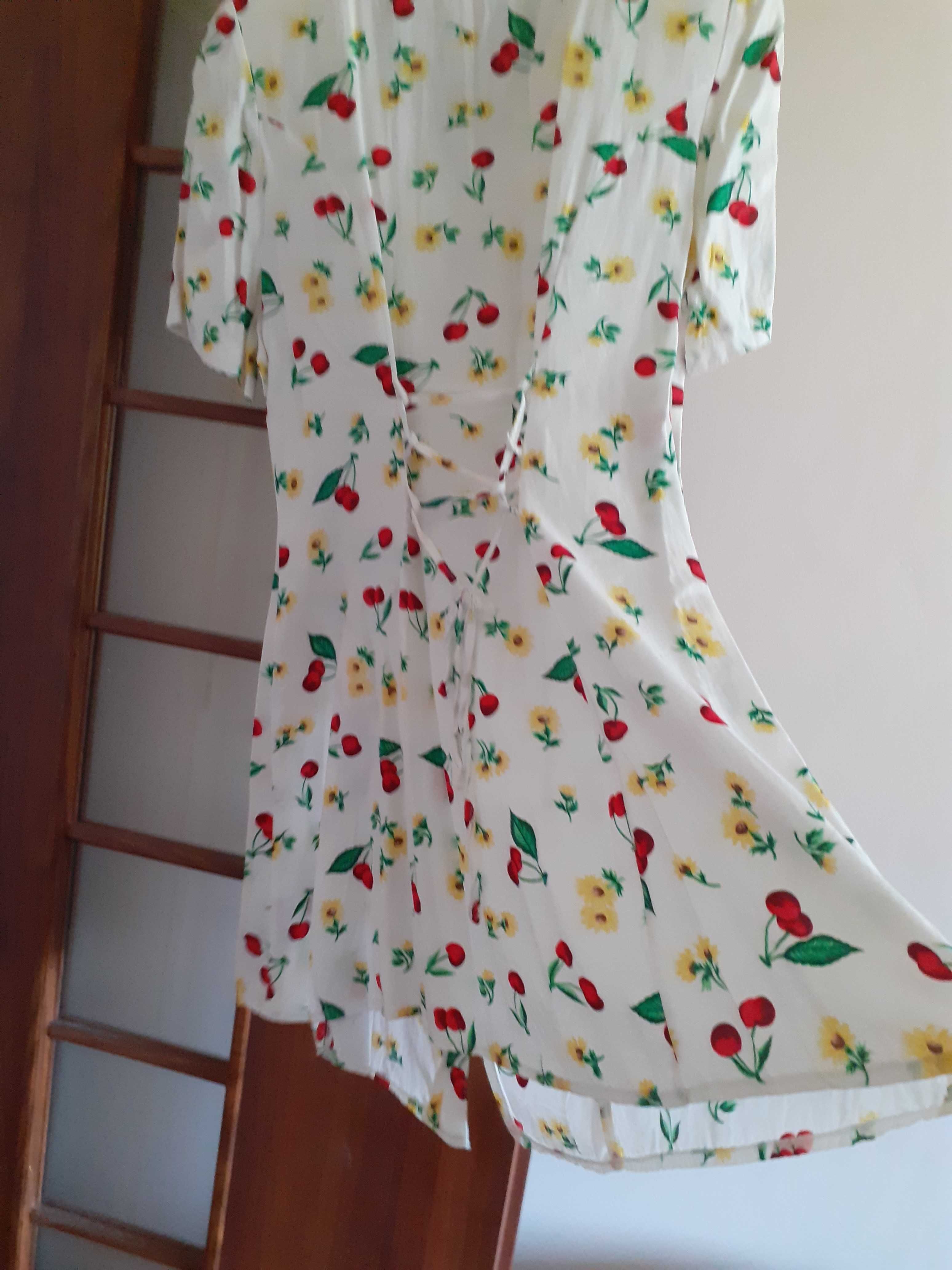 Sukienka letnie 38 we wzory taliowana