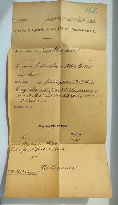 List z miejscowości Sprottau z roku 1876