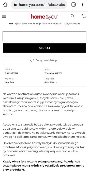 Obraz abstrakcja złoto abstraction farba Home&You duży 120x80 malowany