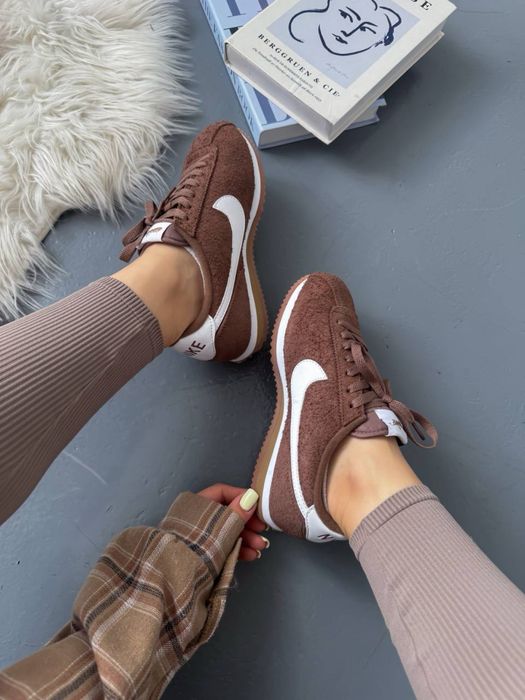 БЕЗ ПЕРЕДОПЛАТ‼️ Жіночі кросівки Nike Cortez white Brown найк кортез