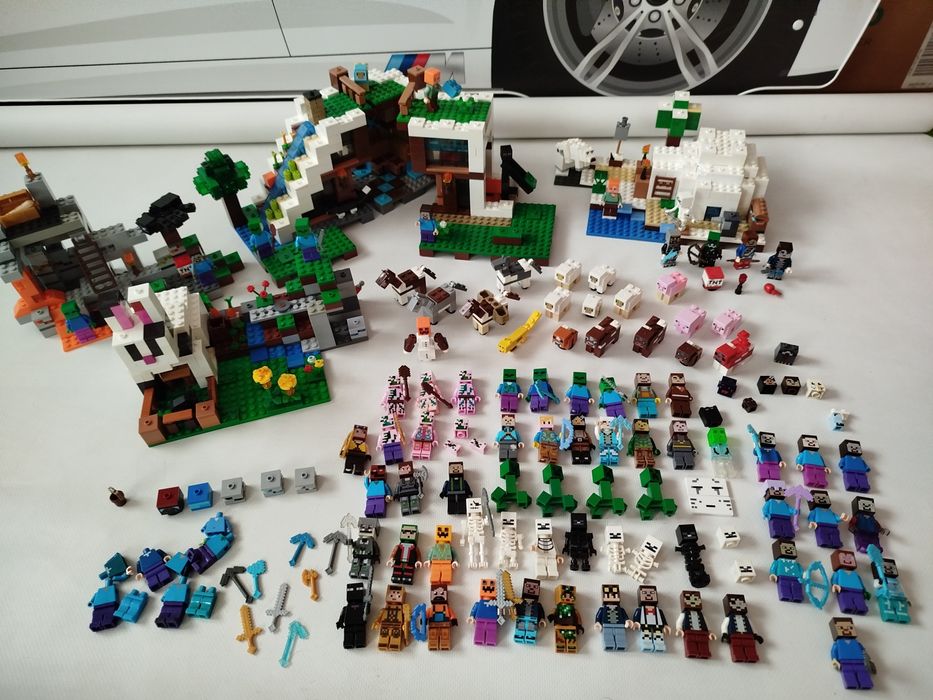 Конструктор Лего аналог Майнкрафт Minecraft База на водопаде, иглу, кр