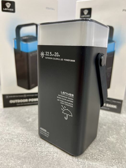Павер банк Lenyes 40000mAh RGB підсвітка,