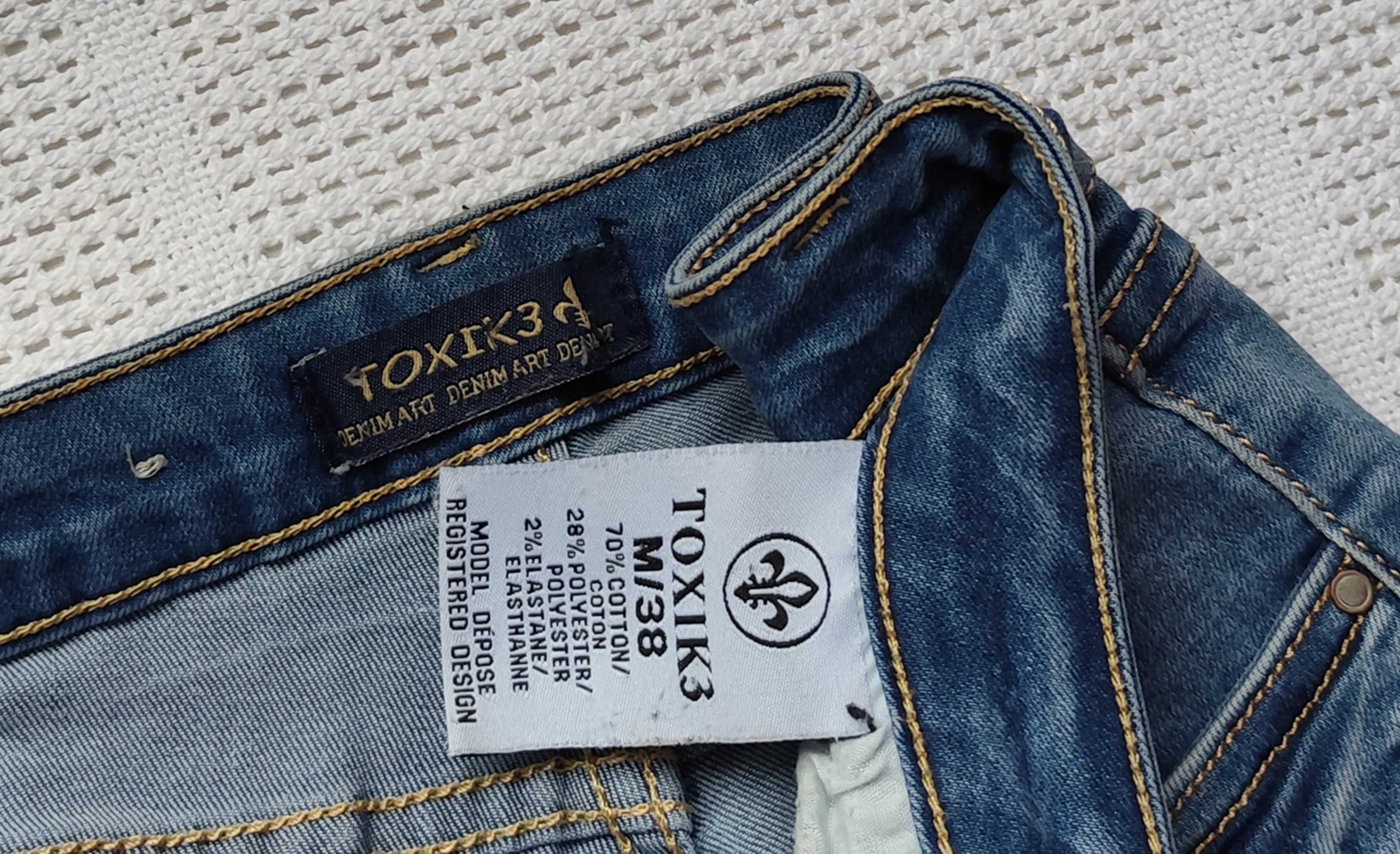 Toxik3 piękne błękitne cieniowane rurki spodnie jeansowe jeans M
