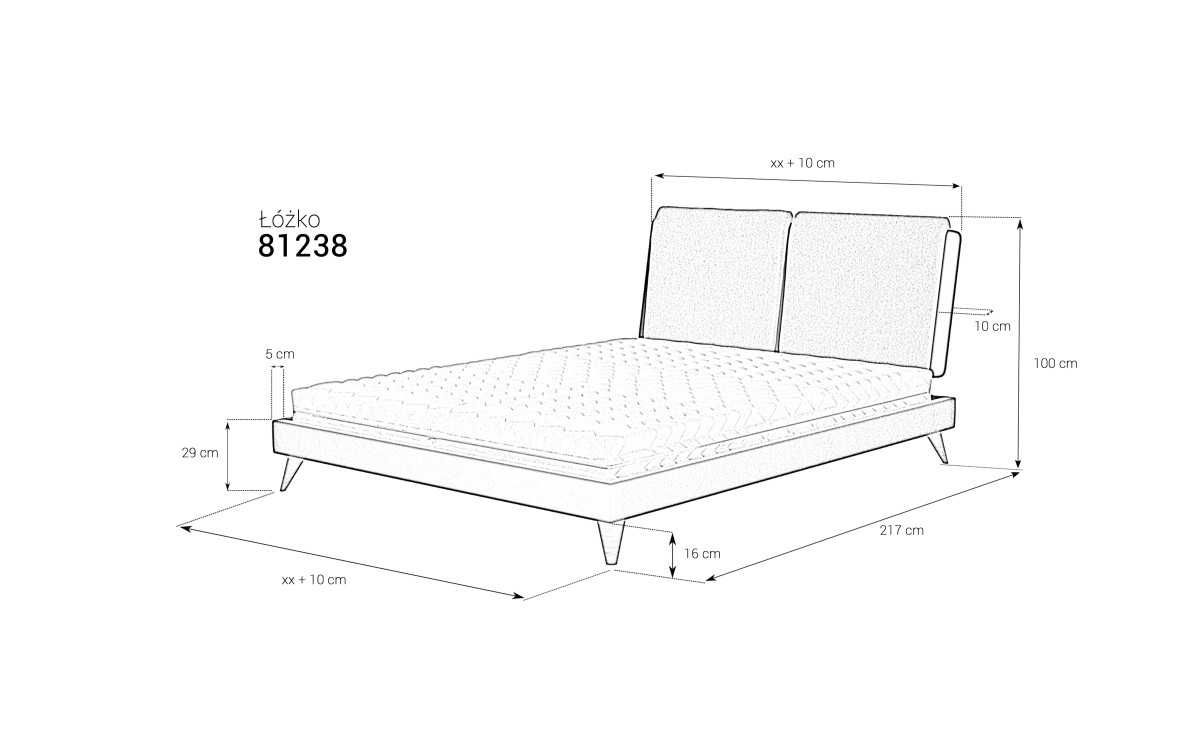 Łóżko tapicerowane 81238 MK Foam 180x200 + stolik nocny wyprzedaż -76%