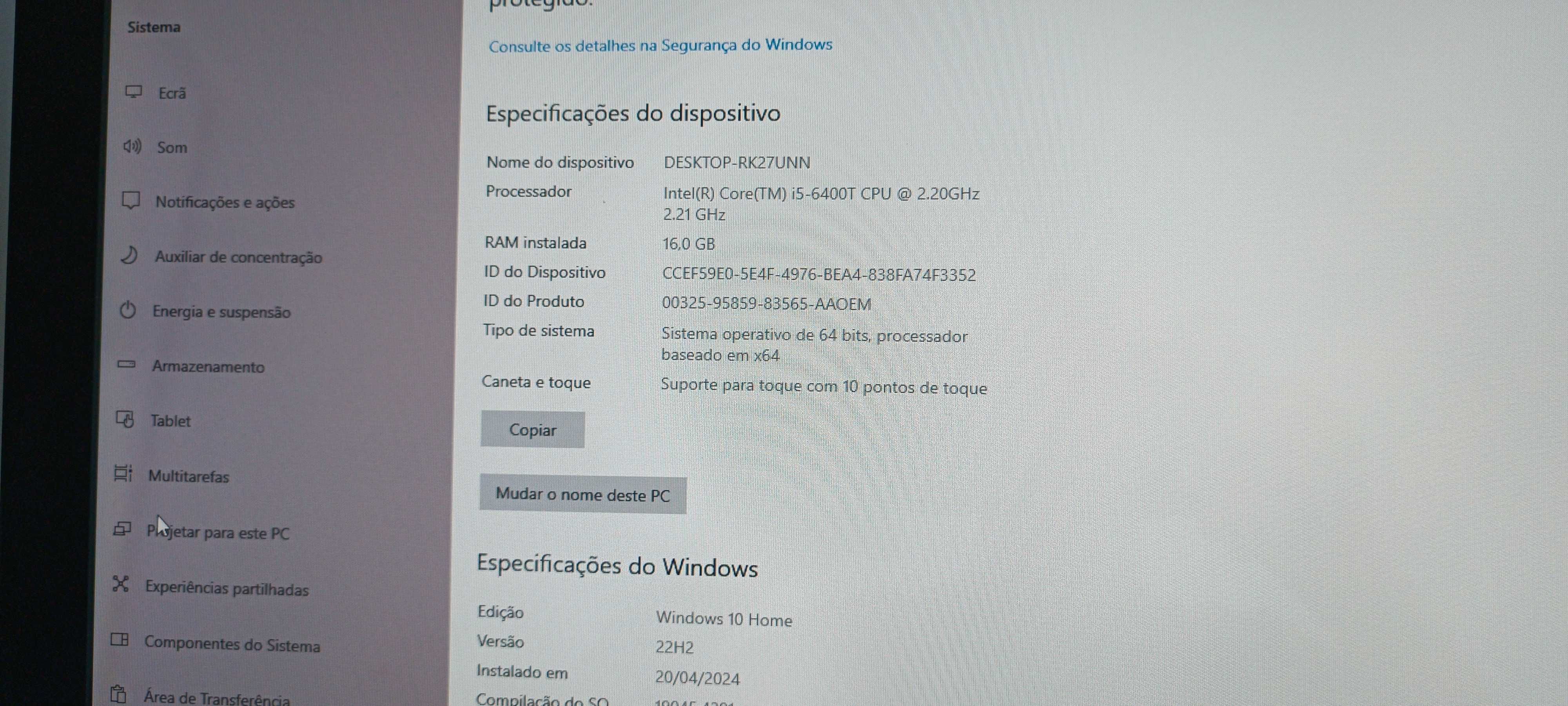 Dell Inspiron 24 All In One/Ecrã 23 FHD/Touchscreen/i5/16GB RAM/SSD