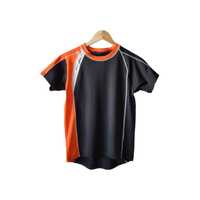 Czarny pomarańczowy sportowy dziecięcy t-shirt koszulka 14 lat 164