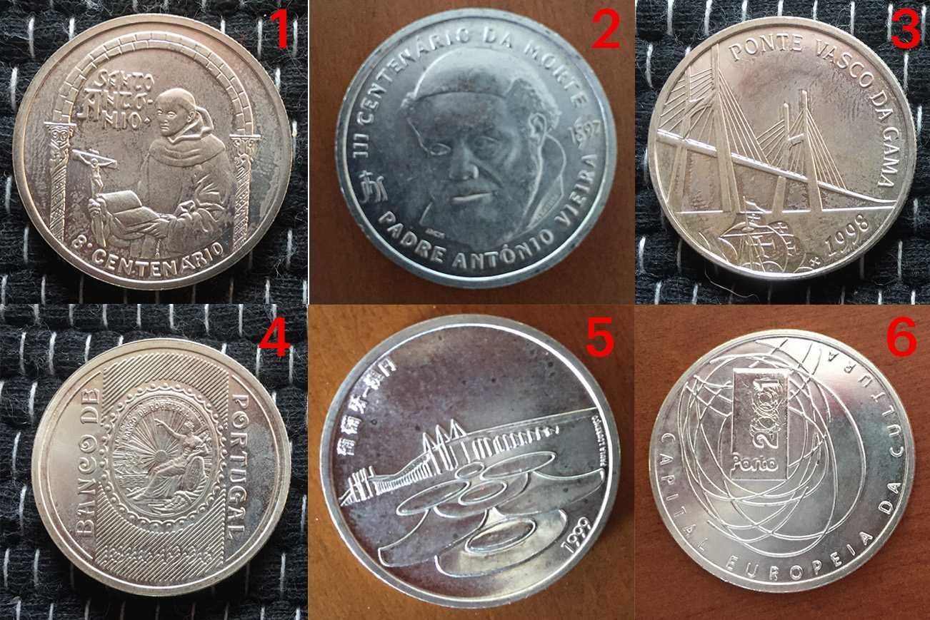 Moedas comemorativas 500 escudos várias preço unidade