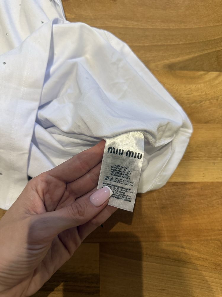 Koszulka miu biała cyrkonie M