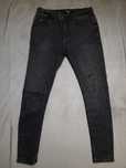 Czarne spodnie jeansowe męskie z dziurami skinny House