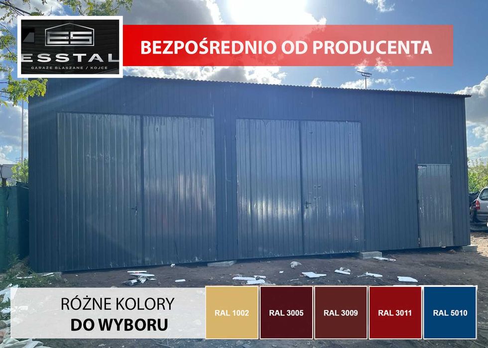Garaż Blaszany GRAFITOWY - Garaże Blaszane | Wiaty | Hale | - ESSTAL*