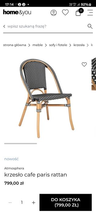 48x Stylowe krzesło rattanowe z modnej restauracji + stoliki
