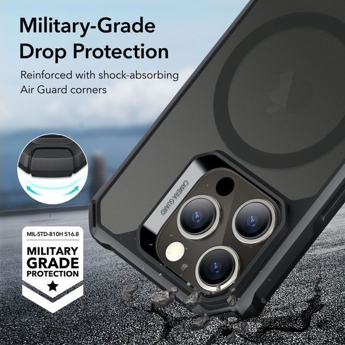 Esr Air Armor HaloLock Etui MagSafe do iPhone 15 Pro Max - Czarny Mat