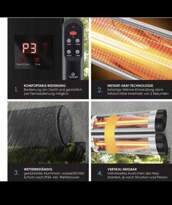 promiennik podczerwieni tarasowy 2500w grzejnik