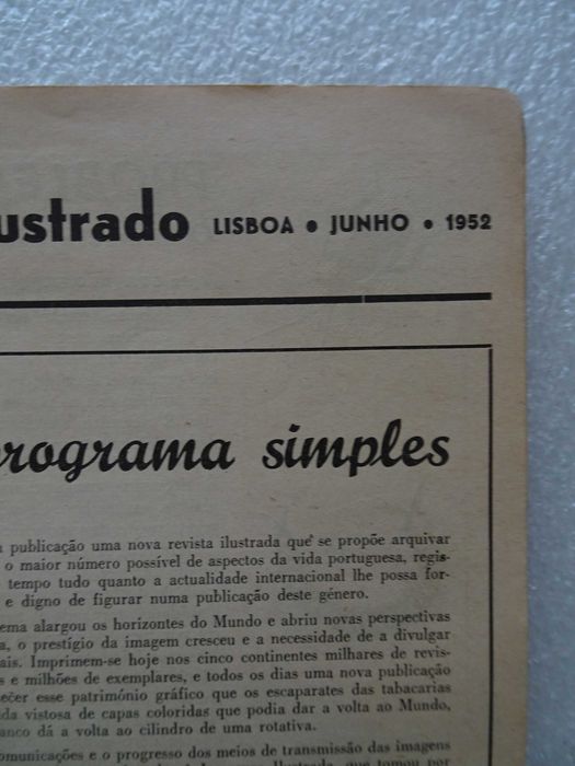 Rara revista nº 1 - O Mundo Ilustrado Junho 1952