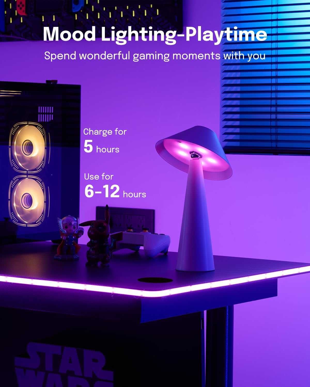 Lampa Nocna Stołowa Magnetycza Kolory RGB LED LALAVON do Domu i Ogrodu