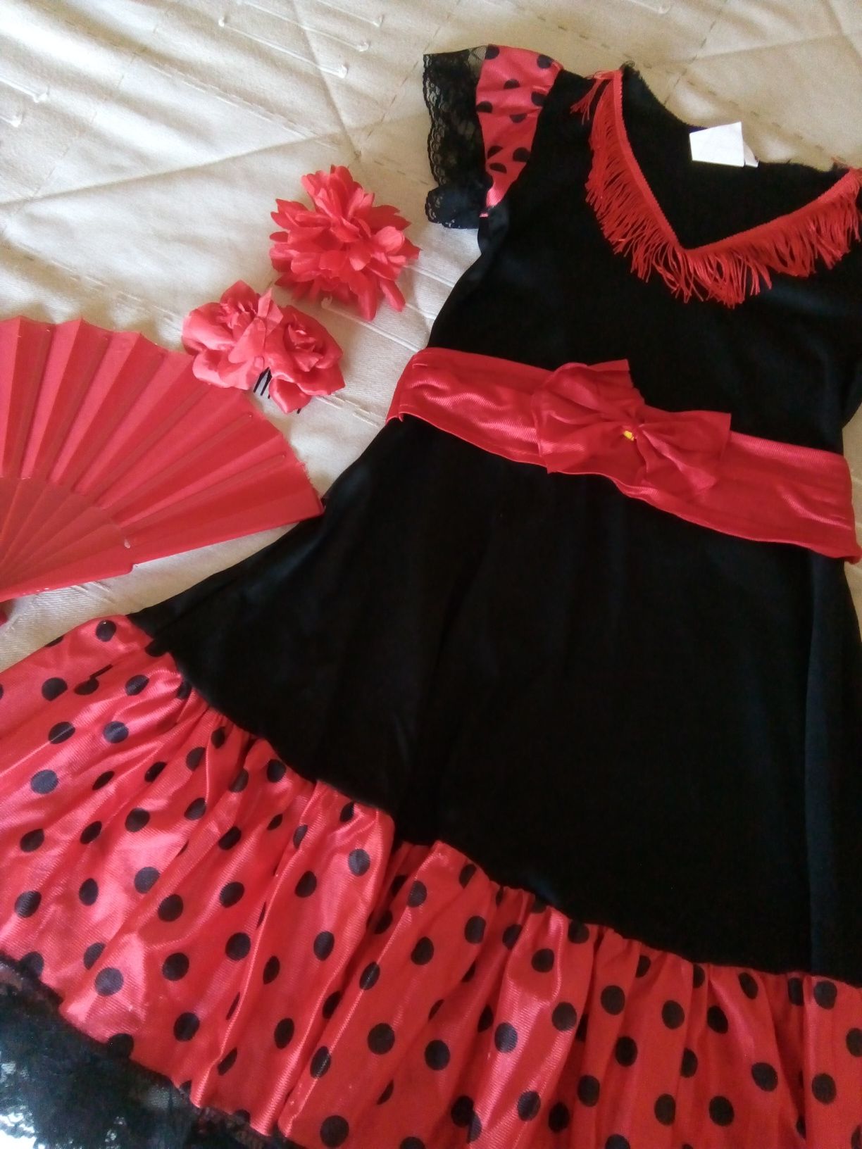 Roupa de carnaval 7-10anos dançarina de Flamengo