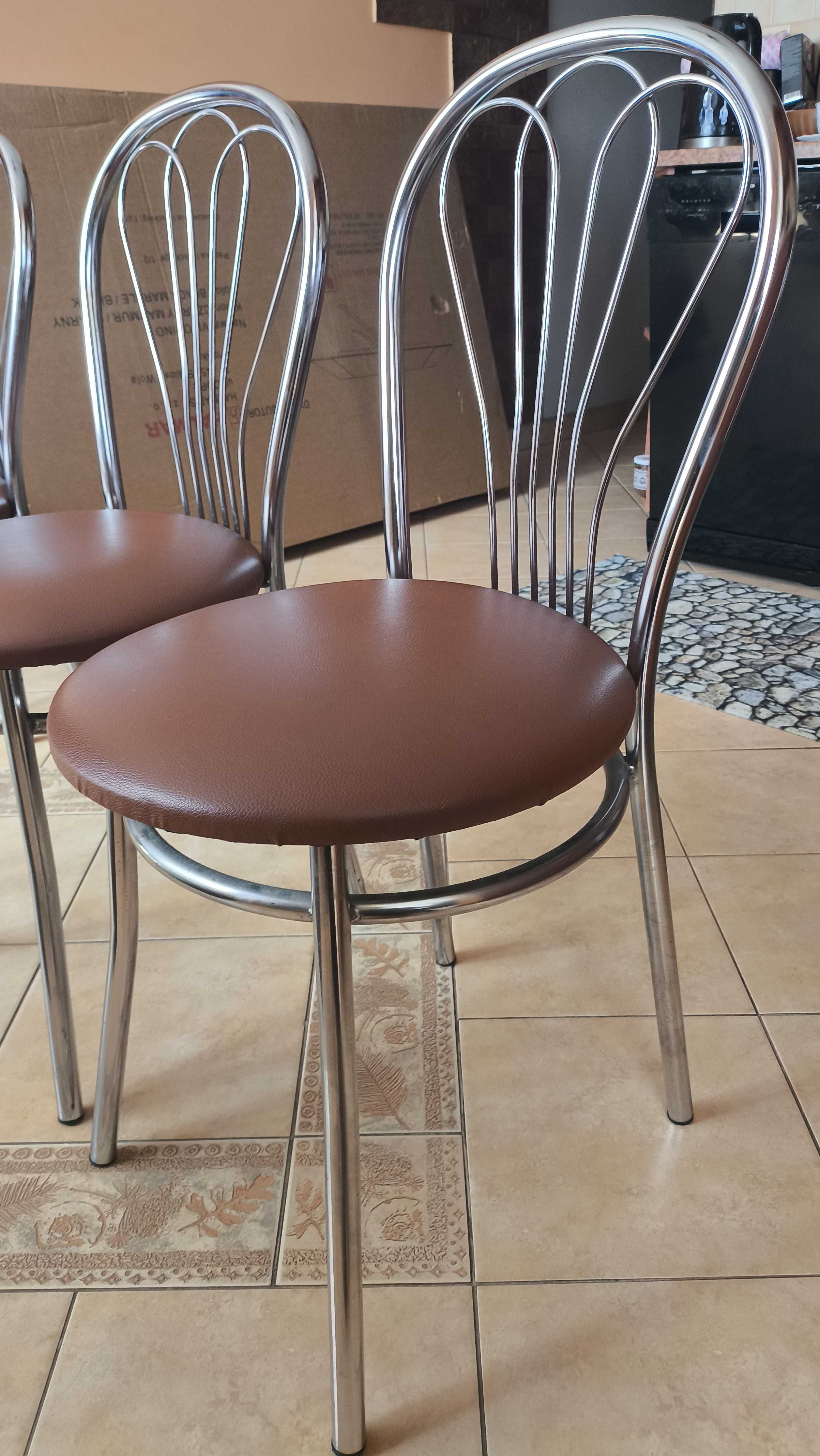 Szklany STÓŁ KUCHENNY do Kuchni + GRATIS Cztery 4 KRZESŁA