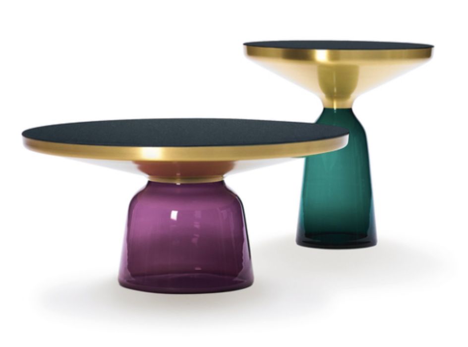 Bell ClassiCon stylowy szklany stolik by Sebastian Herkner