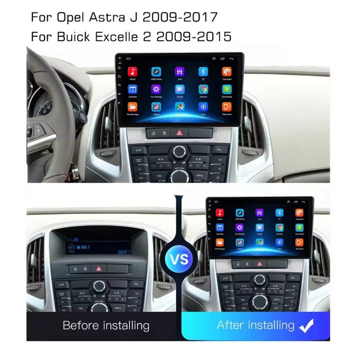 Rádio Android 2Din Opel Astra J GPS WiFi Bluetooth USB
