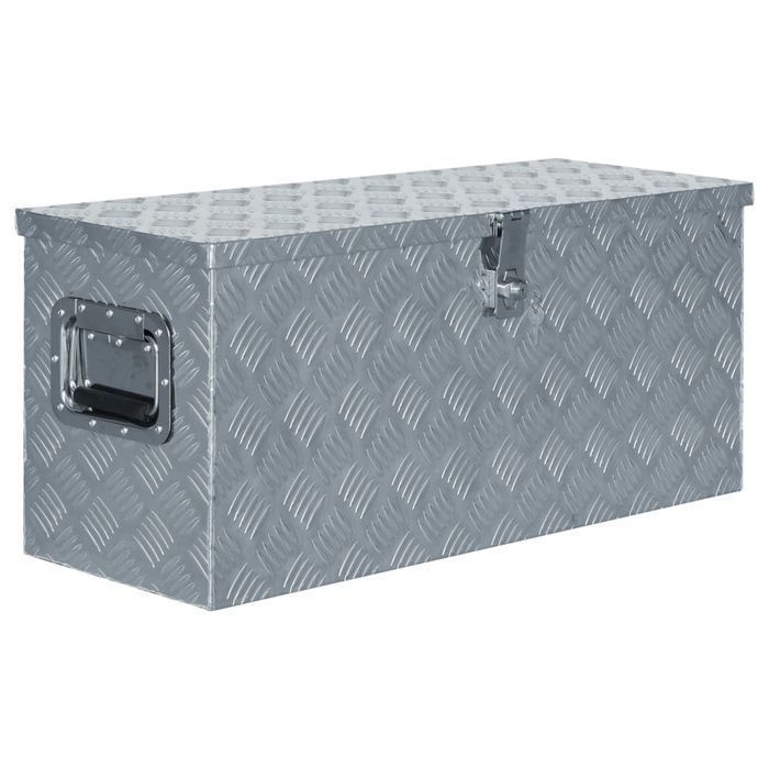 Vidaxl Aluminiowa Skrzynia, 80 X 30 X 35 Cm, Srebrna